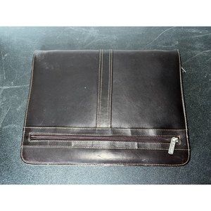 Piel black Leather Briefcase Laptop Bag euc